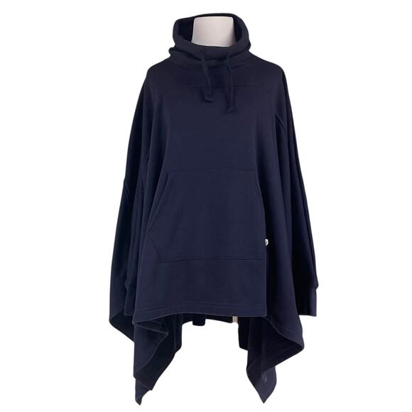 UGG Charlynne Pullover Poncho Fleece-Lined Sweatshirt in Navy Blue Size XS/S - Picture 2 of 8